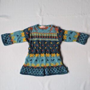 CLAYEUX Girls Knit Sweater Dress 18 months / 81 made in France